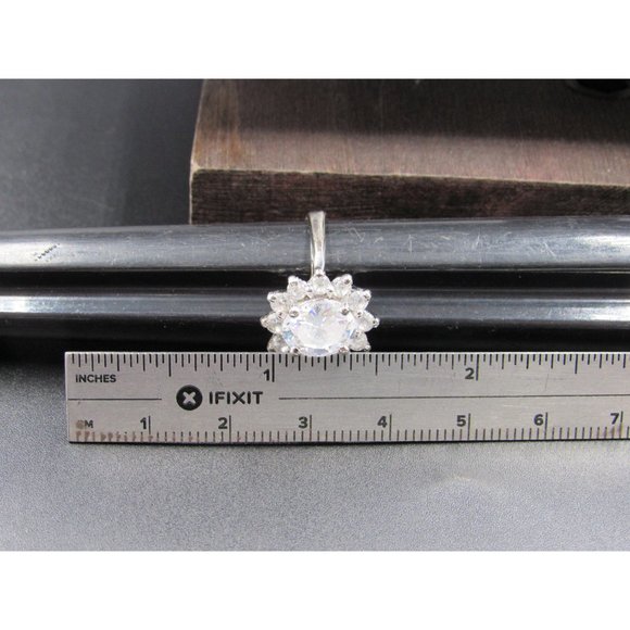 Size 6.5 Sterling Silver Chunky Cluster Clear CZ Band Ring Vintage Statement - Picture 7 of 8